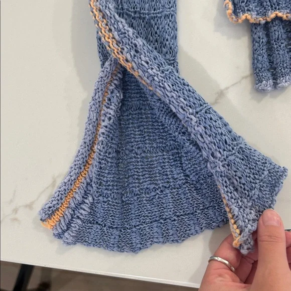 Knit Cropped Sweater with Lace-Up Front - Picture 2 of 4